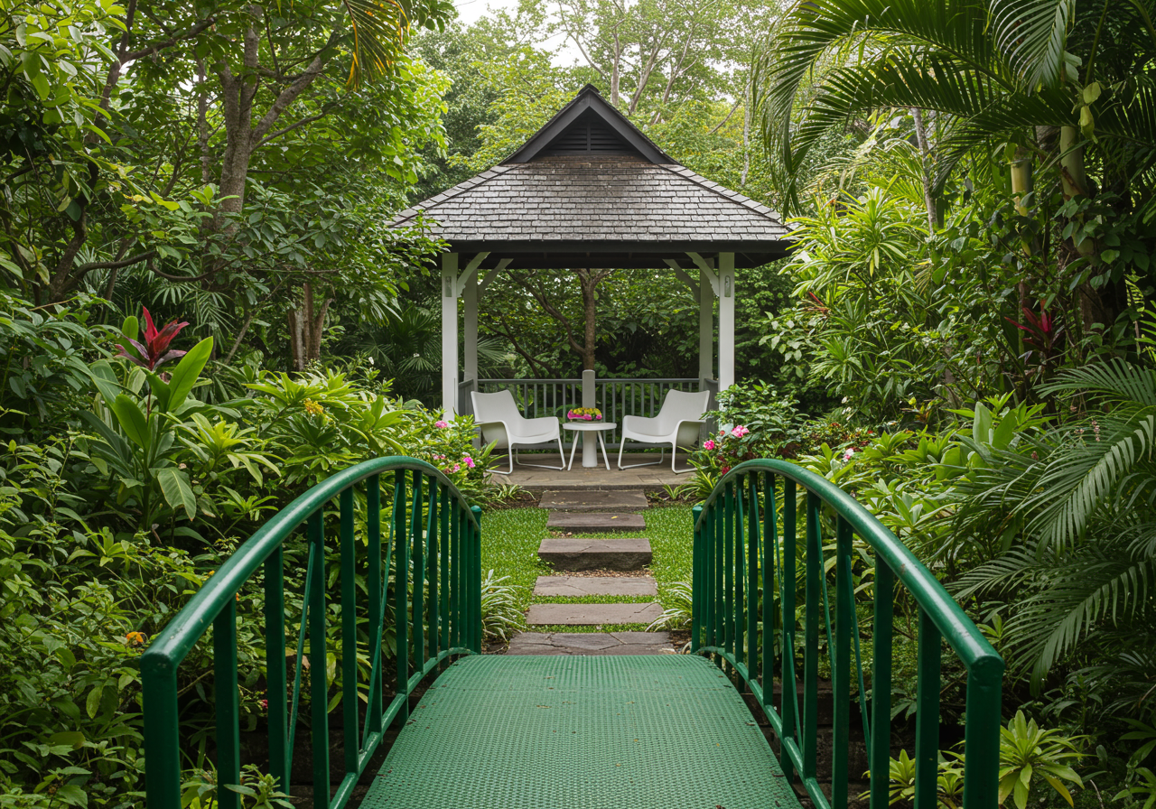 established tropical landscaping