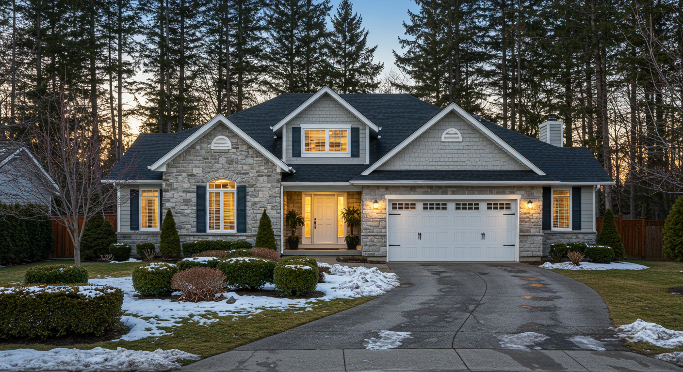 winter curb appeal home