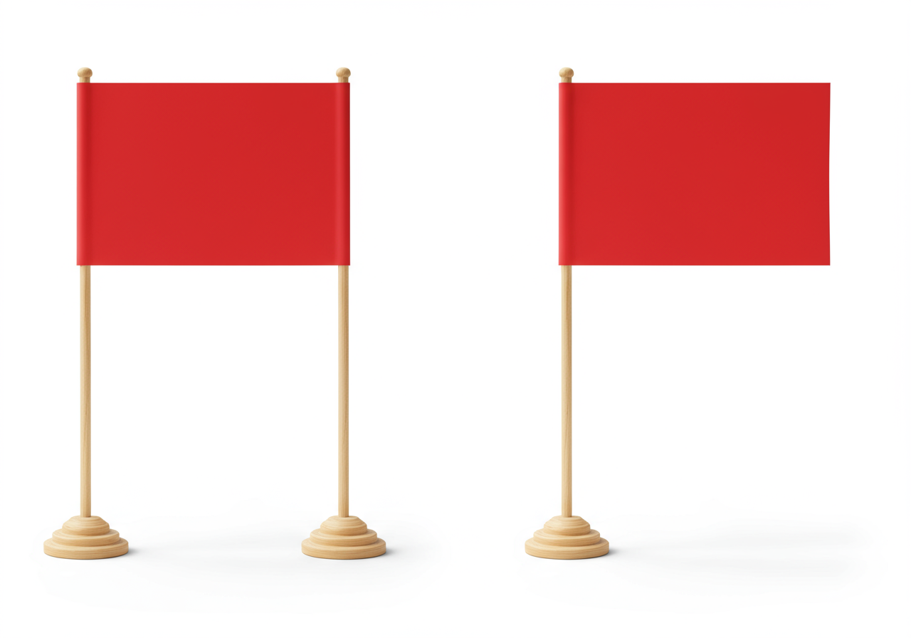 Red flags symbolizing warning signs for hidden homeownership costs in the current market.