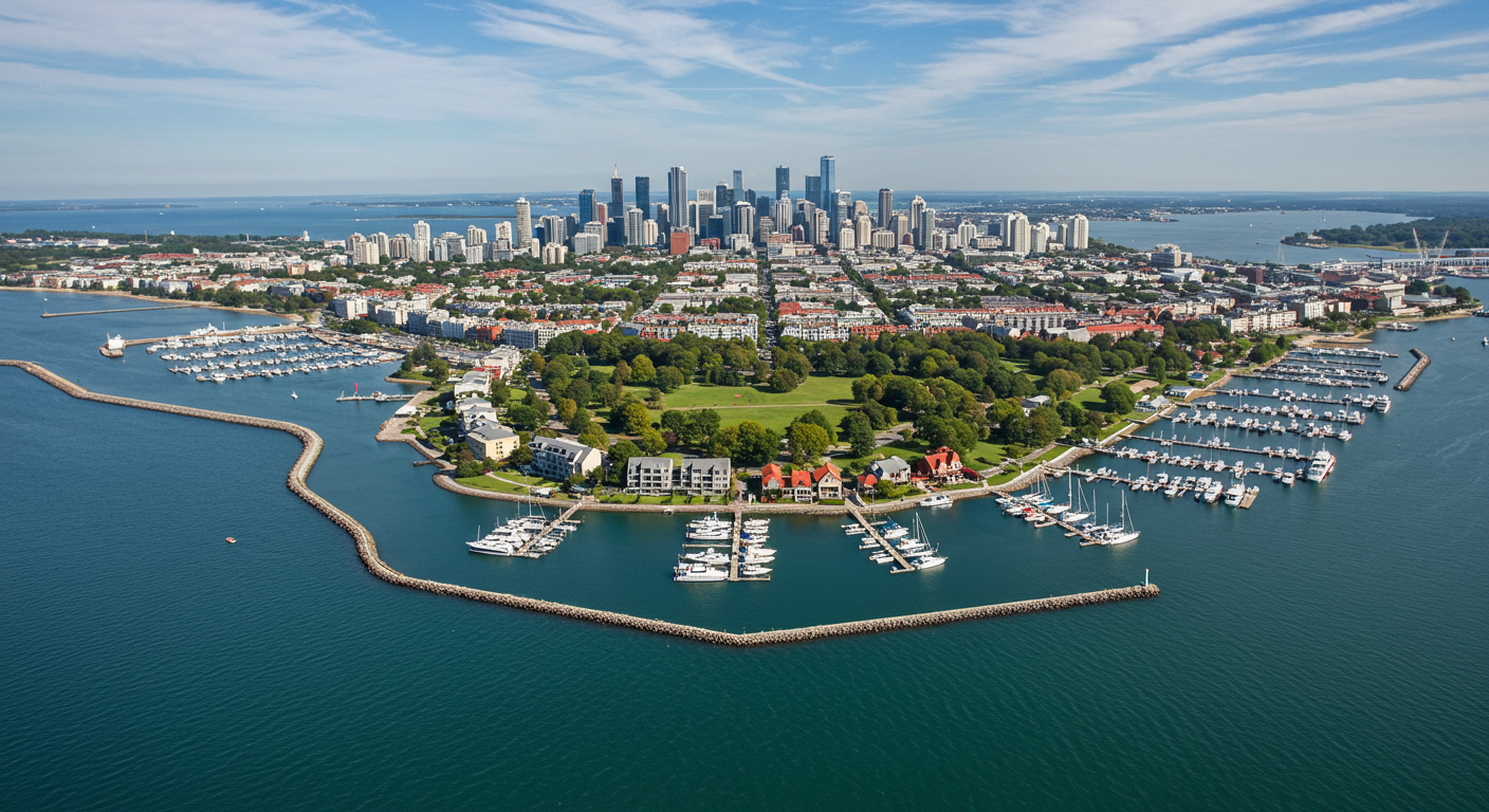 A Glimpse of Fort Mason Center: A Gem of the Marina District, San Francisco - Nestled amidst the serene waters and vibrant greenery, offering a picturesque blend of urban and natural beauty.