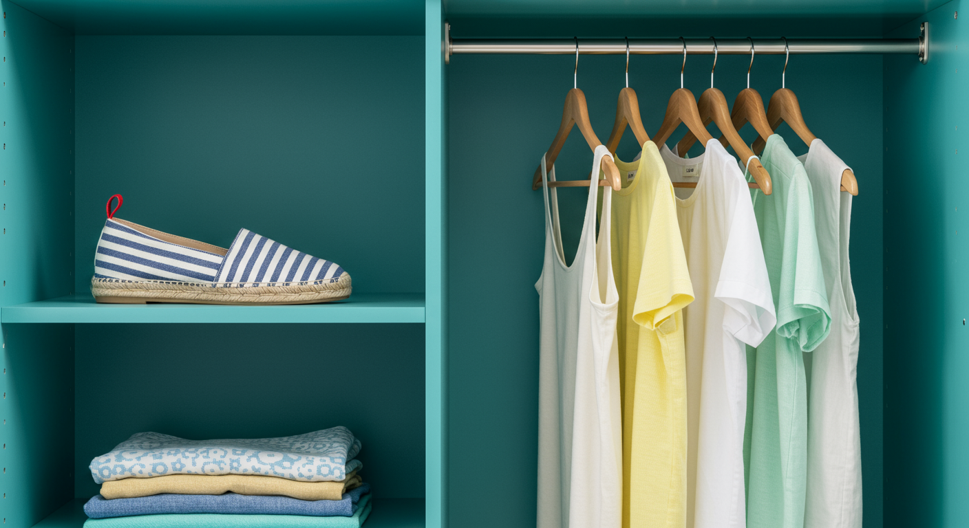 closest with shoes and shirts