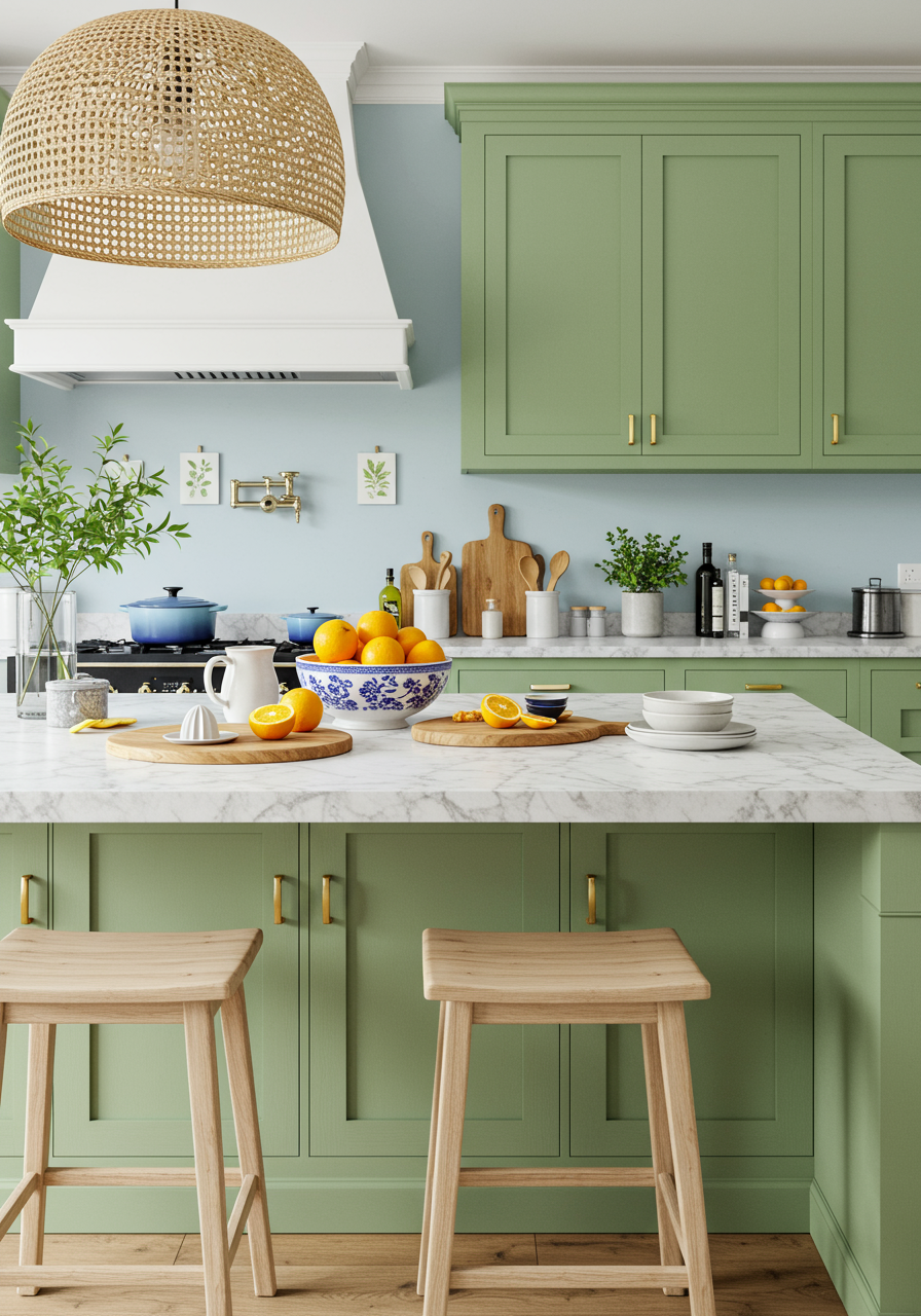 green kitchen cabinet ideas, seafoam