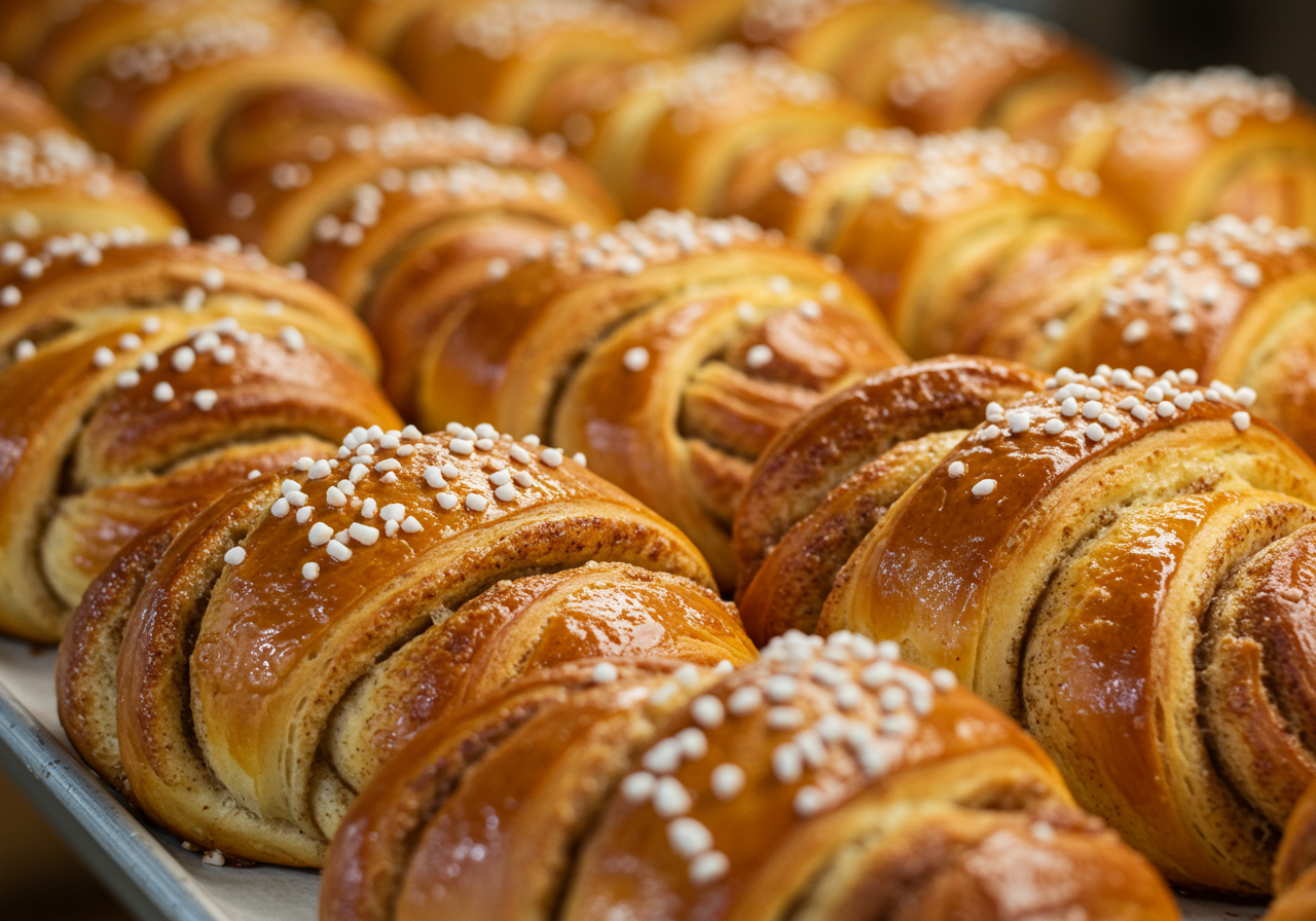 Swedish Cinnamon buns known as kanelbulle.