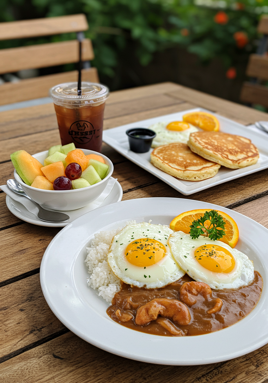 Loco Moco dish at Plumeria Café in Laguna Niguel