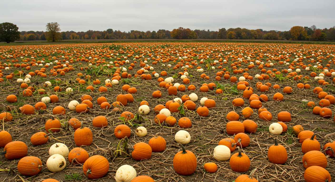 White pumpkins as a result of too many pumpkin spice products