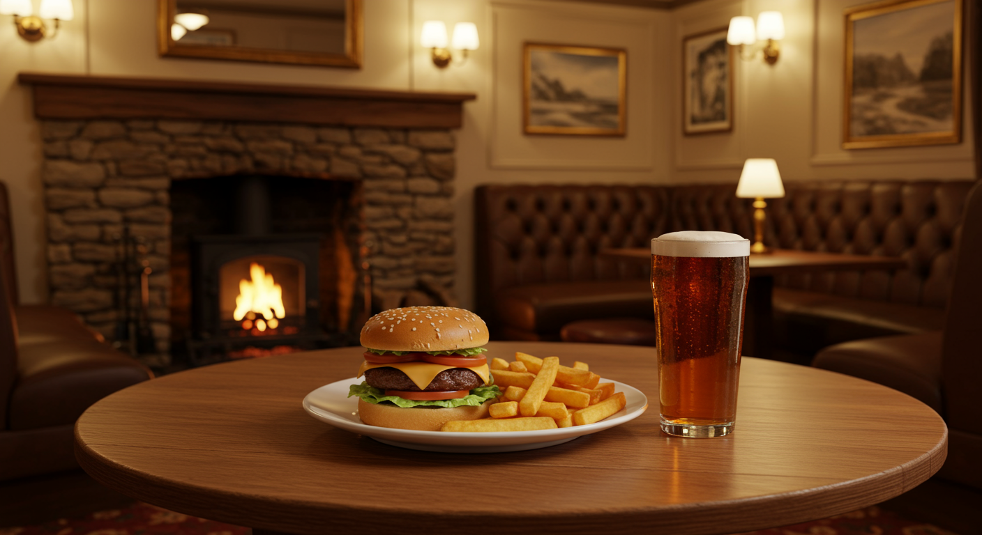 A zoom up of a burger.