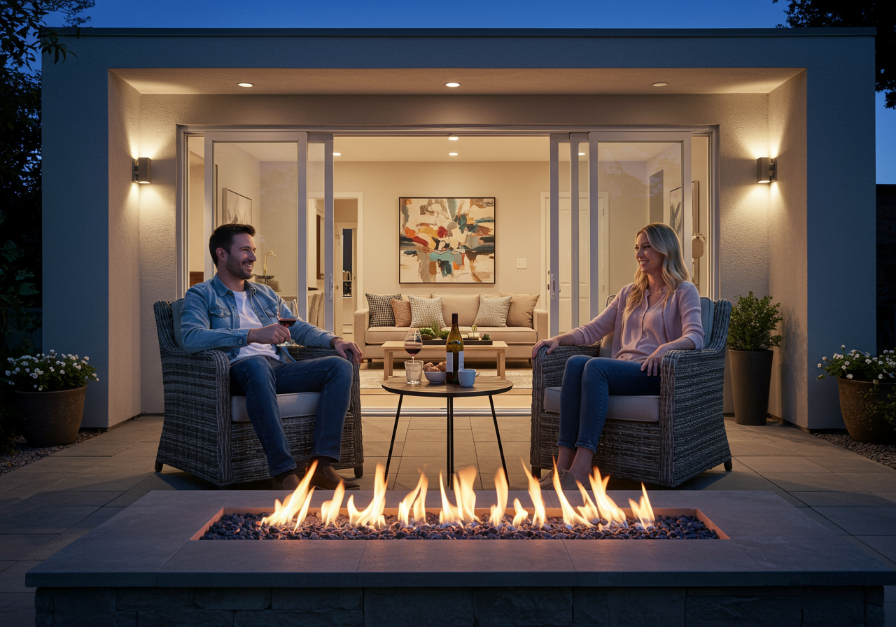 Lifestyle marketing image for 6691 Country Circle, Huntington Beach fire pit 