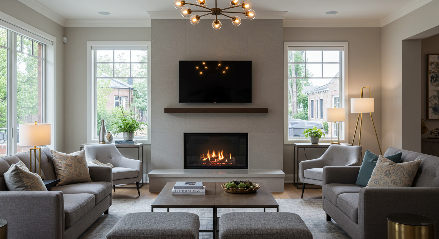 Beautiful fireplace.