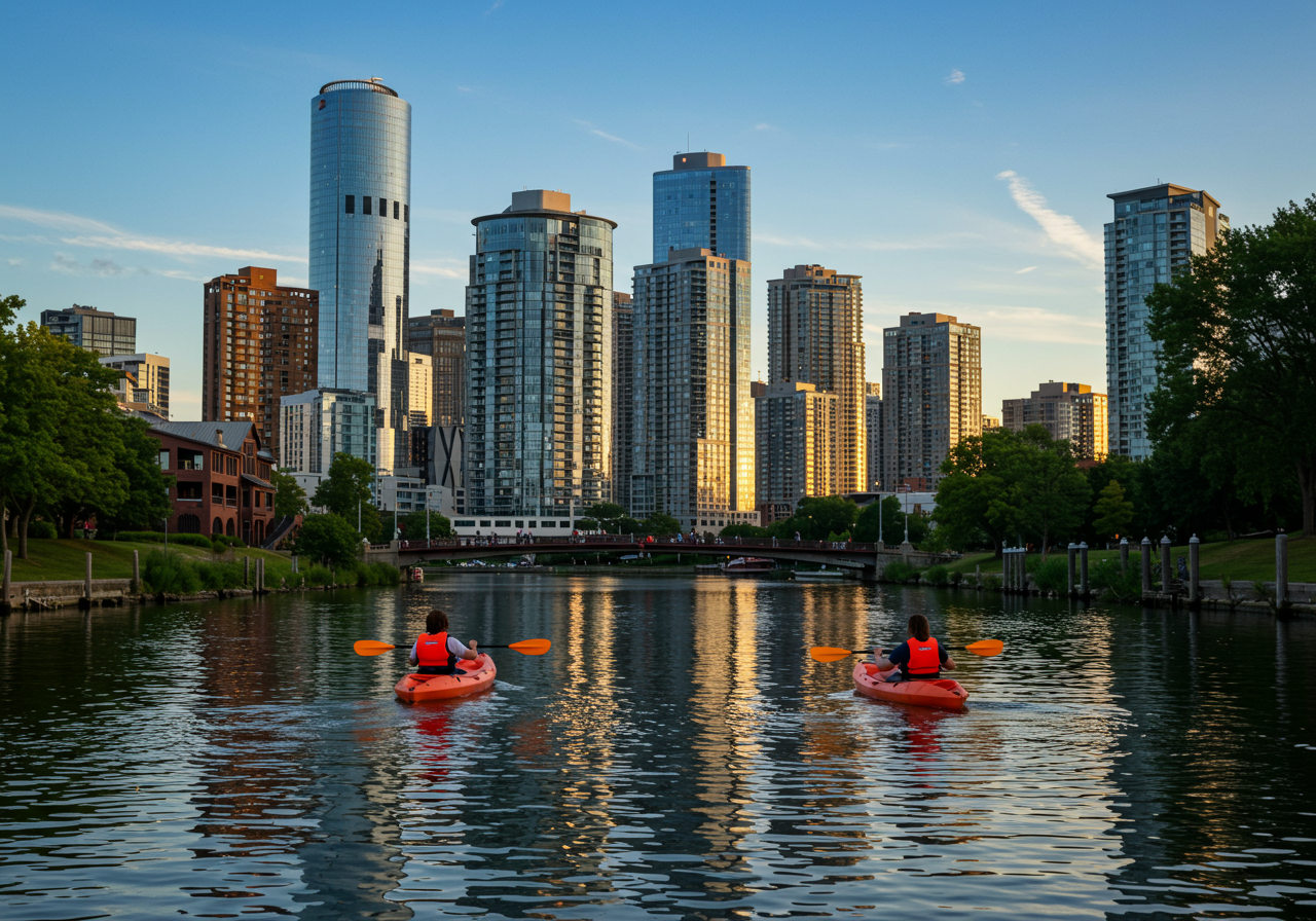 Grab a paddle and glide along the Chicago River