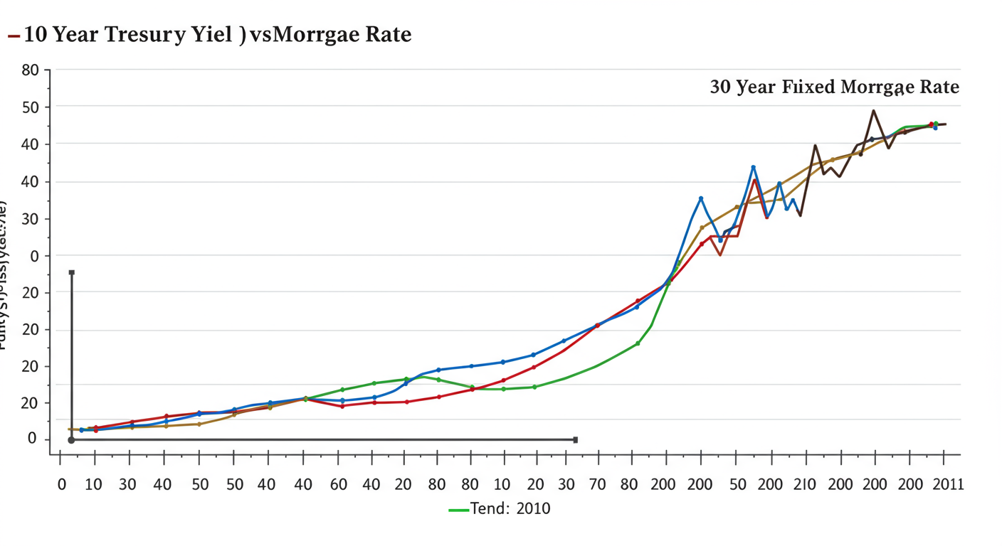 &nbsp;. For the last 50 years, the relationship between the mortgage rate and the 10-year treasury yield has been almost symbiotic, okay? Wherever the 10-year treasury yield goes, there goes the 30-year fixed rate, okay? The Fed and the Fed raising rates does not control interest rates, it can only hope to influence it. What we want to watch is the 10-year treasury yield. https://ycharts.com/indicators/10_year_treasury_rate www.freddiemac.com