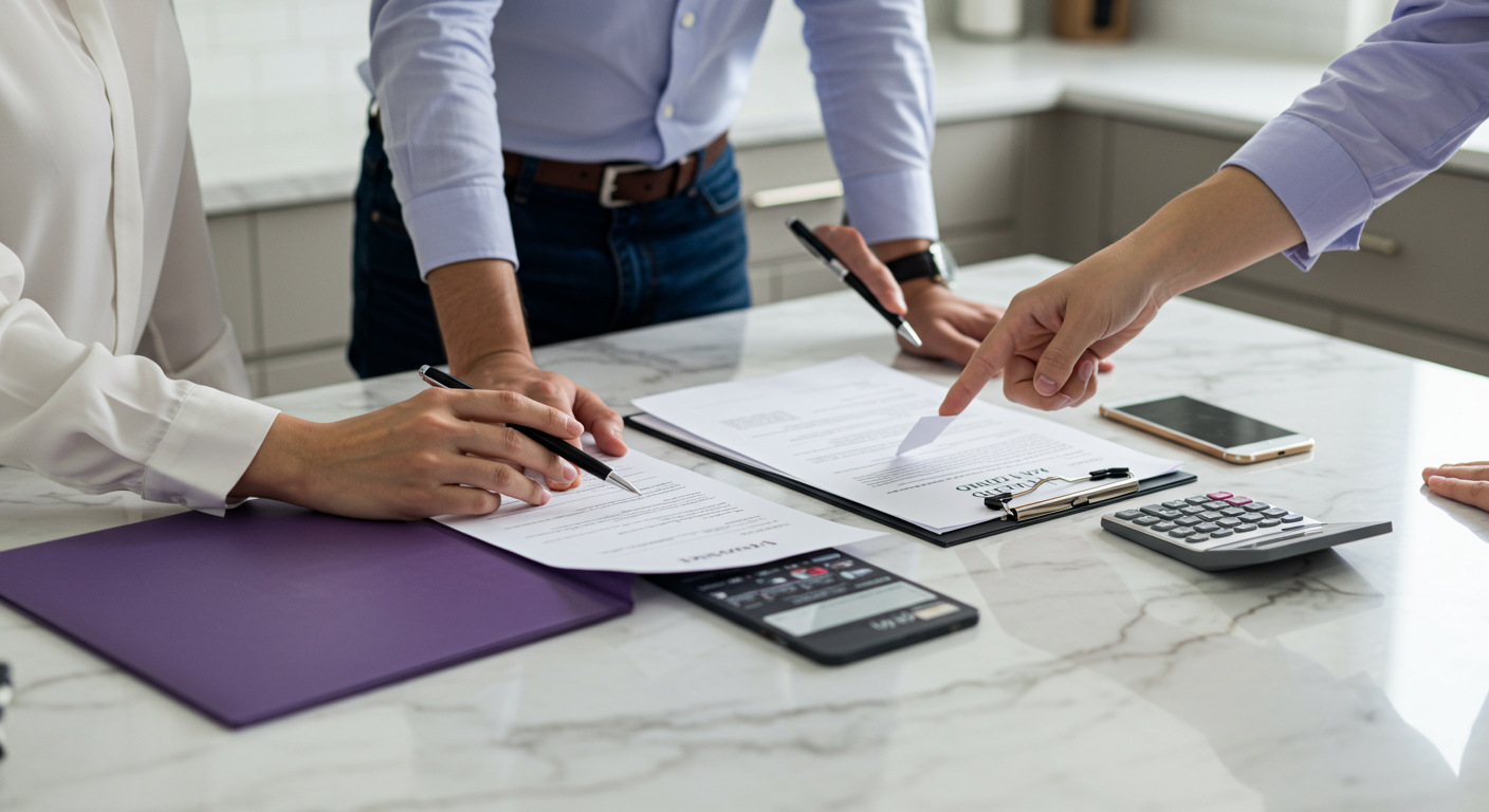 Realtor going over paperwork