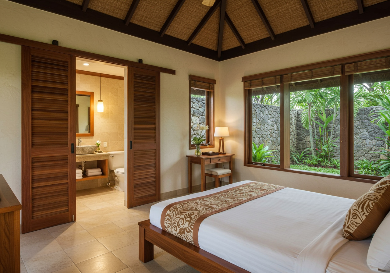 bedroom in Balinese-style estate in Launiupoko maui
