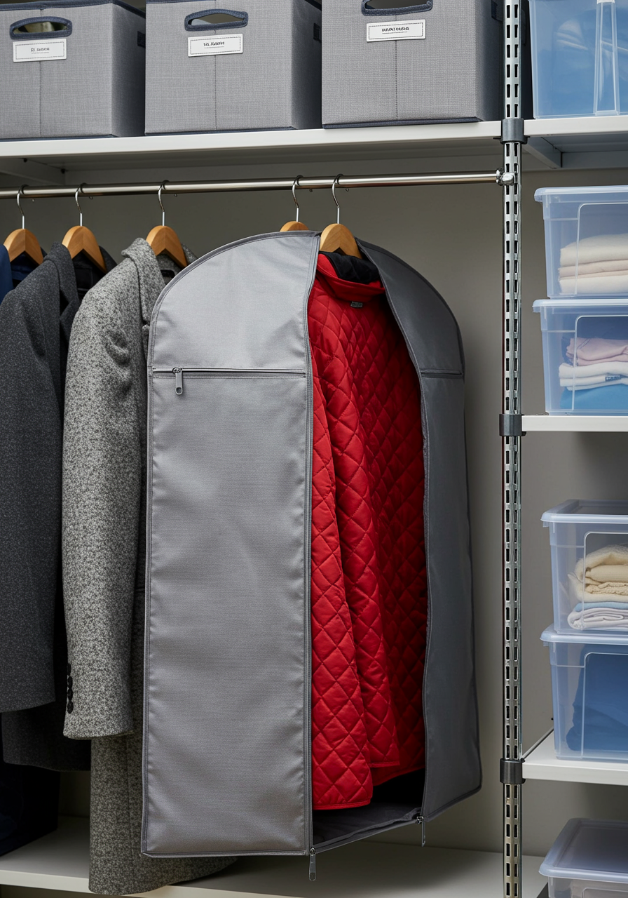 Hanging storage bag for clothes