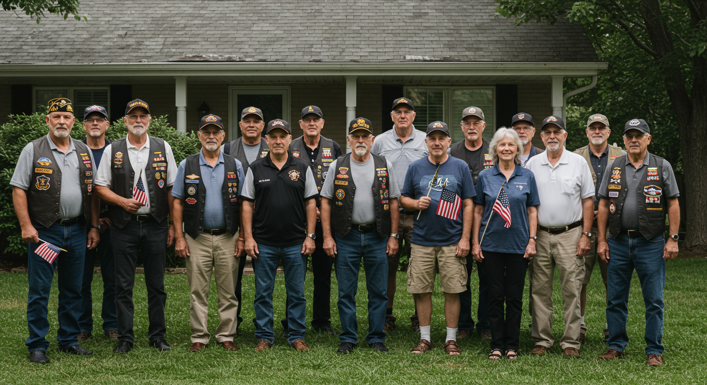 a group of people in circles