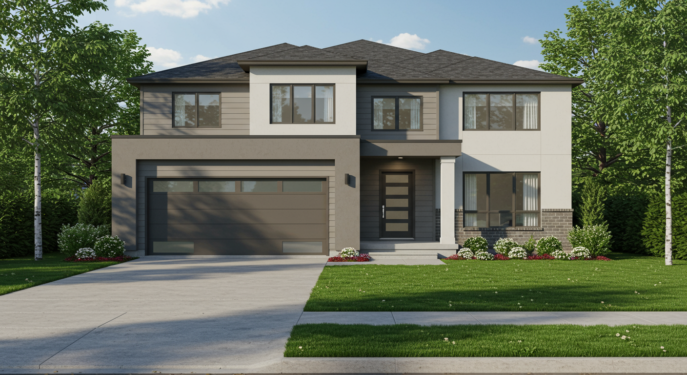 a house with a garage