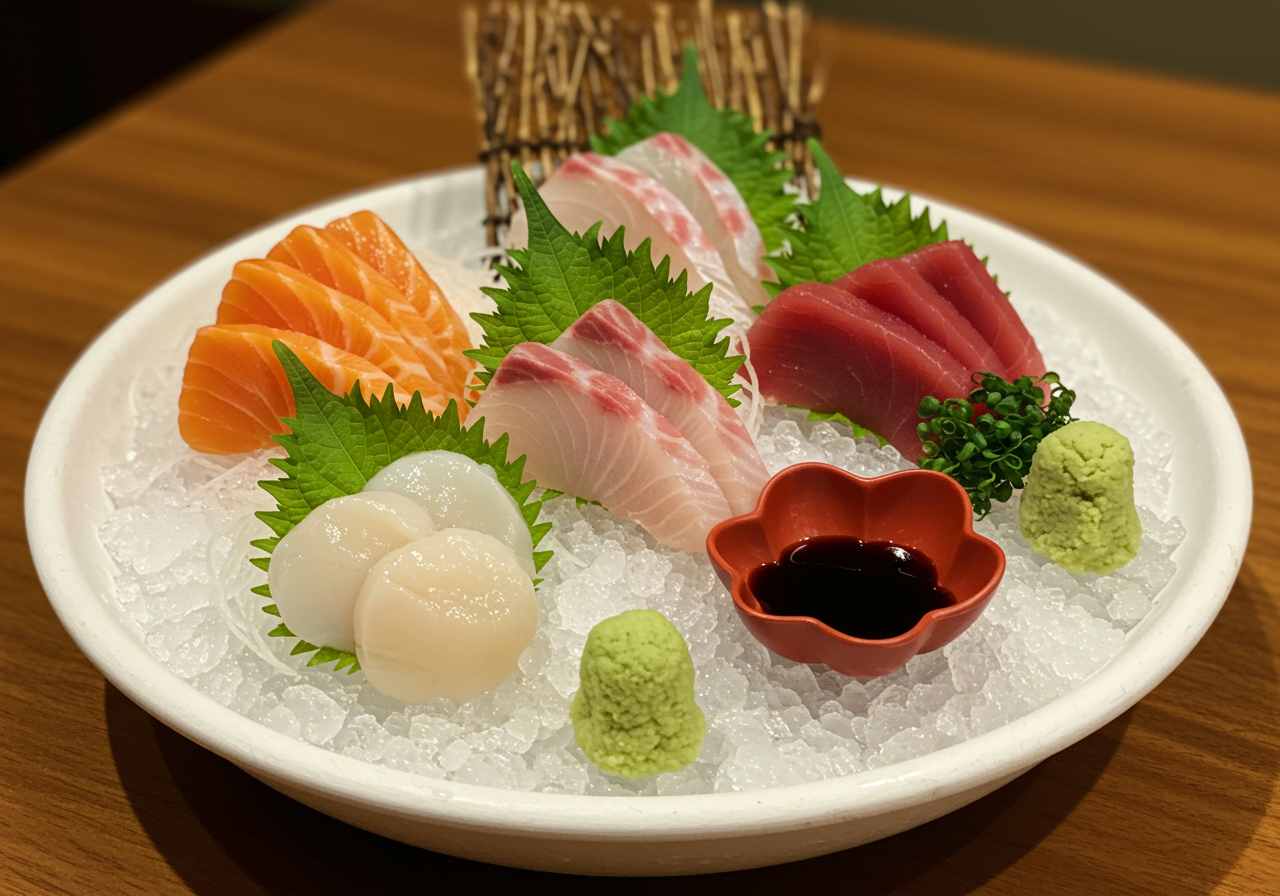 Sashimi plate from Shirubē in Santa Monica.