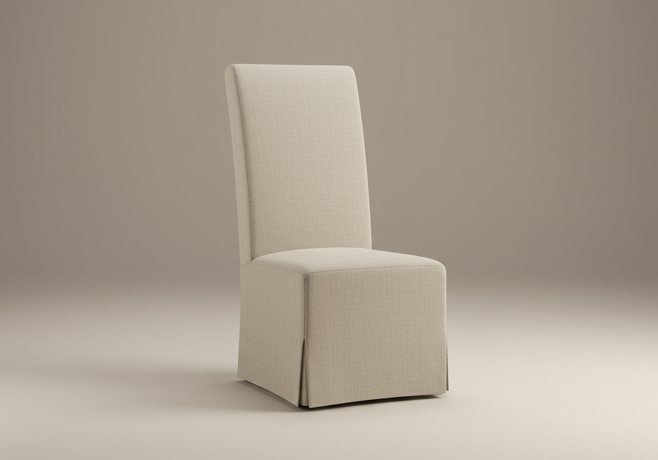 slipcovered dining chair