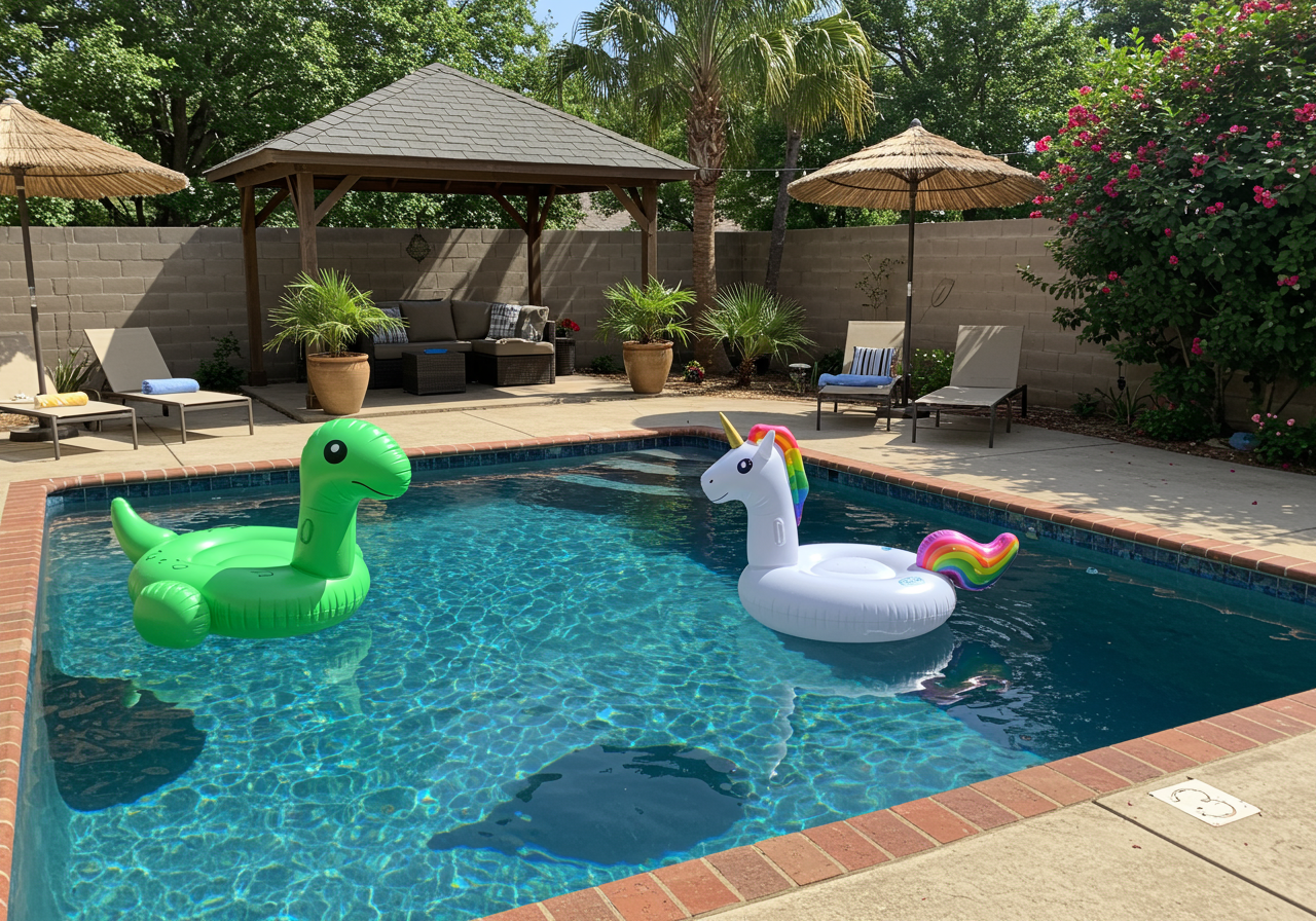 Pool with fun floats