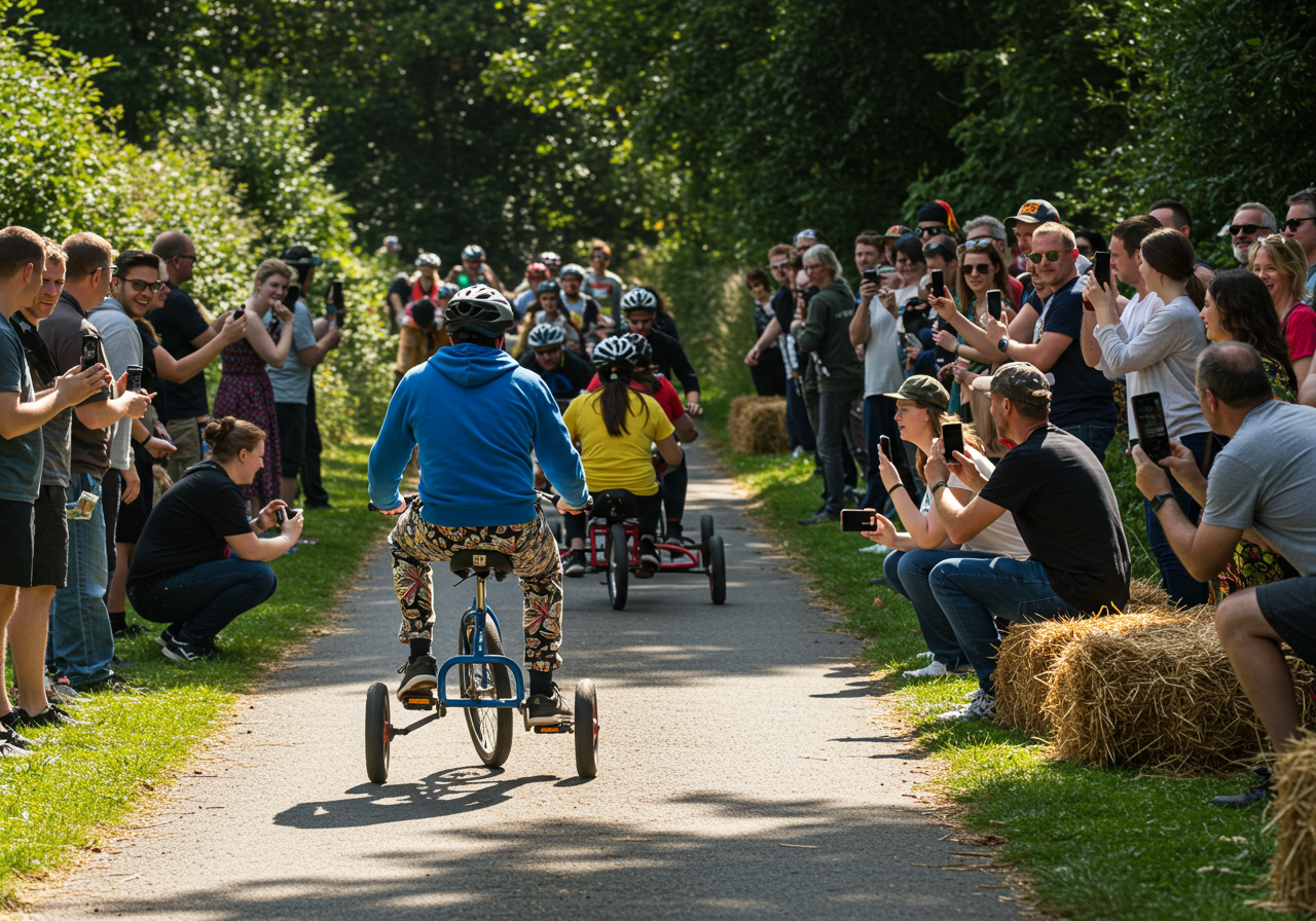 Racers descend Vermont Street&nbsp; during the annual Bring Your Own Big Wheel event, on Sunday April 17, in San Francisco.&nbsp;