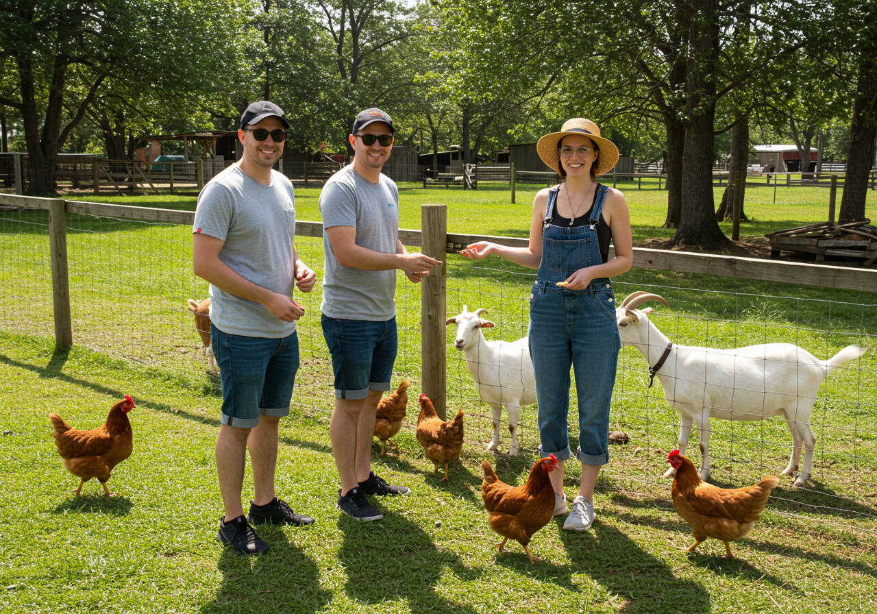 feeding goats at greenacres farm in oviedo, fl