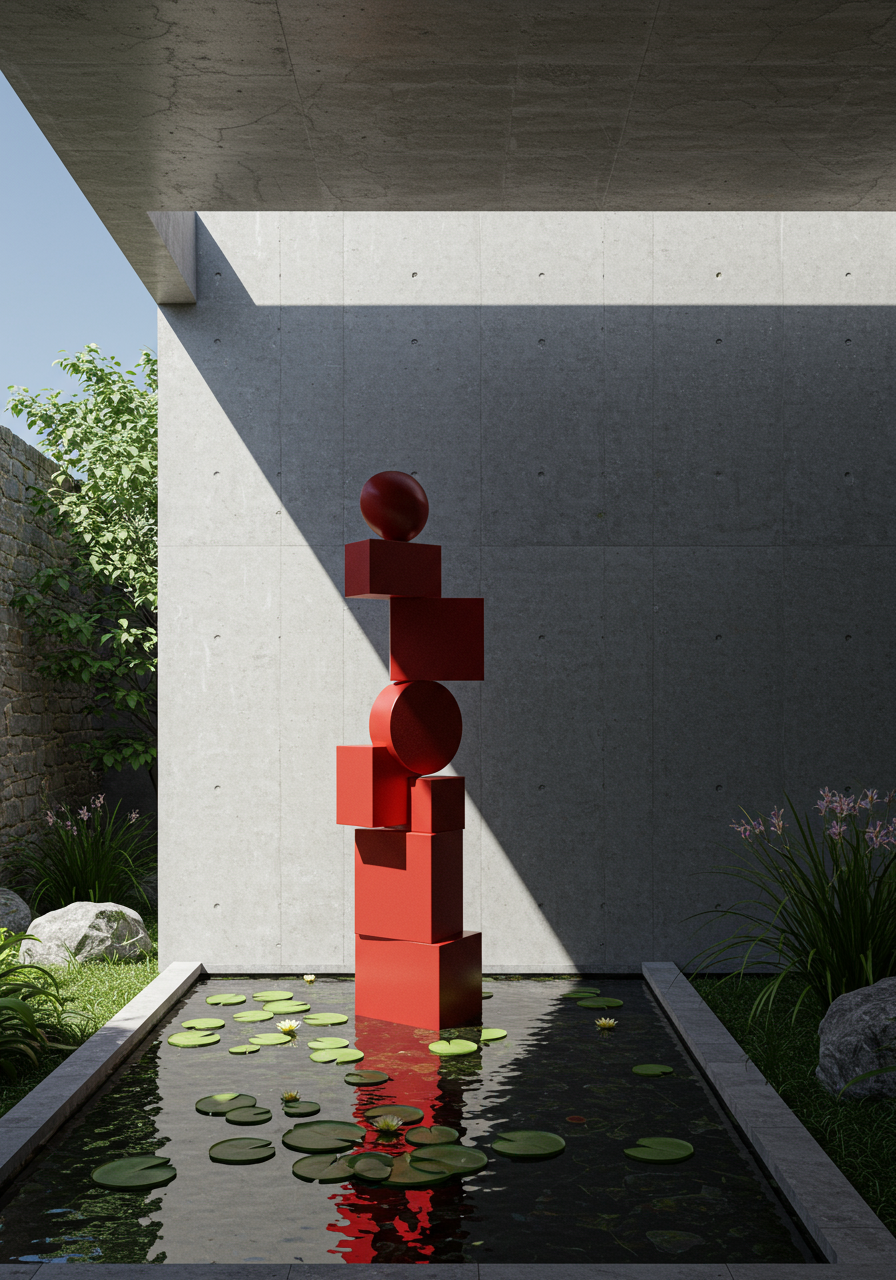 A Pedro Reyes sculpture graces the entry foyer.