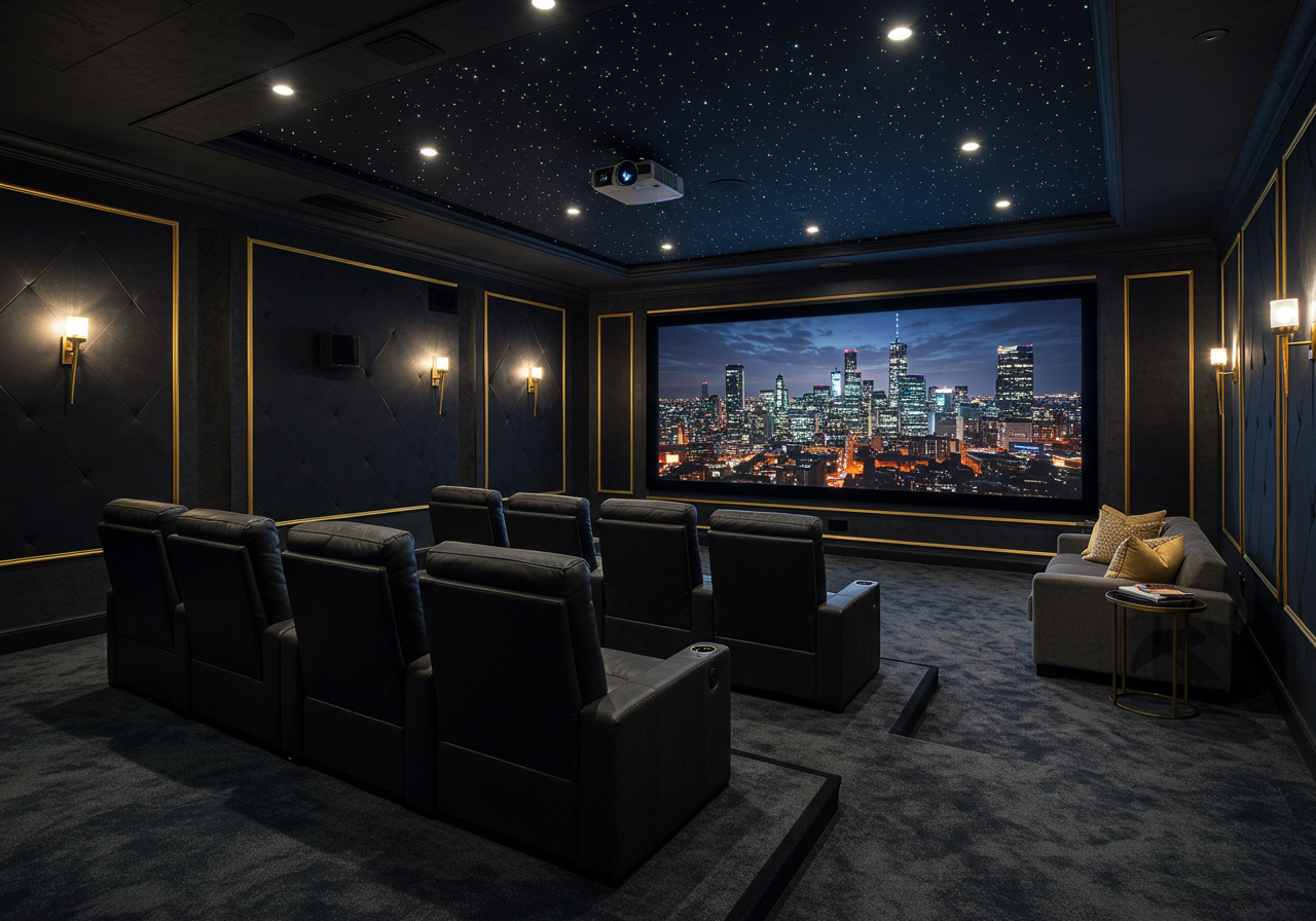 home theater at 9200 Bentley Park Circle