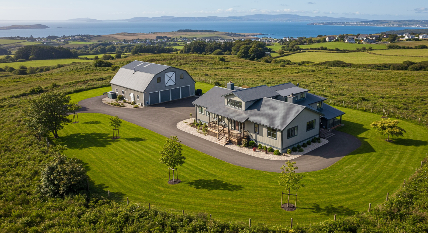 Fully developed 2 of the 8.6 acres: Main House and Barn