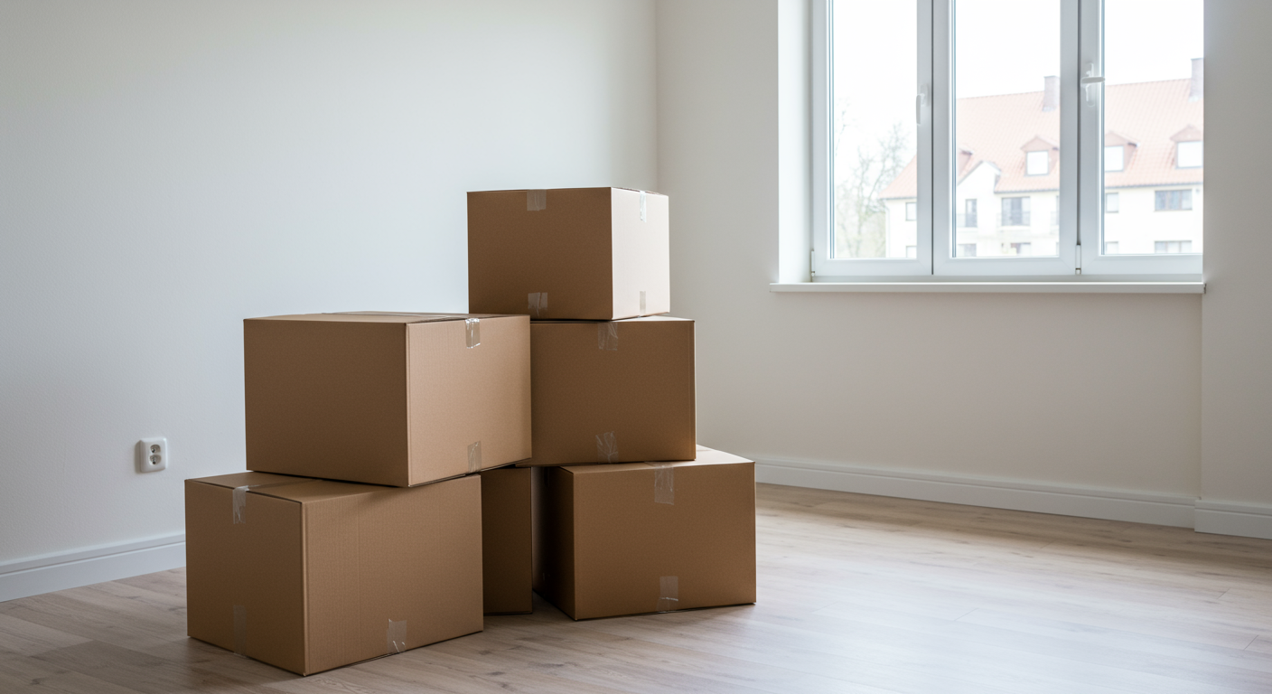 Some sealed carton boxes prepared for moving out.