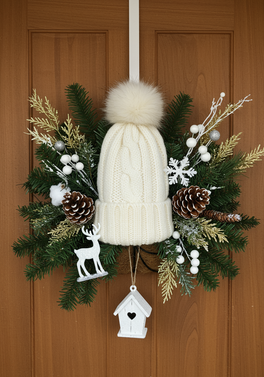 winter crafts winter hat door hanging
