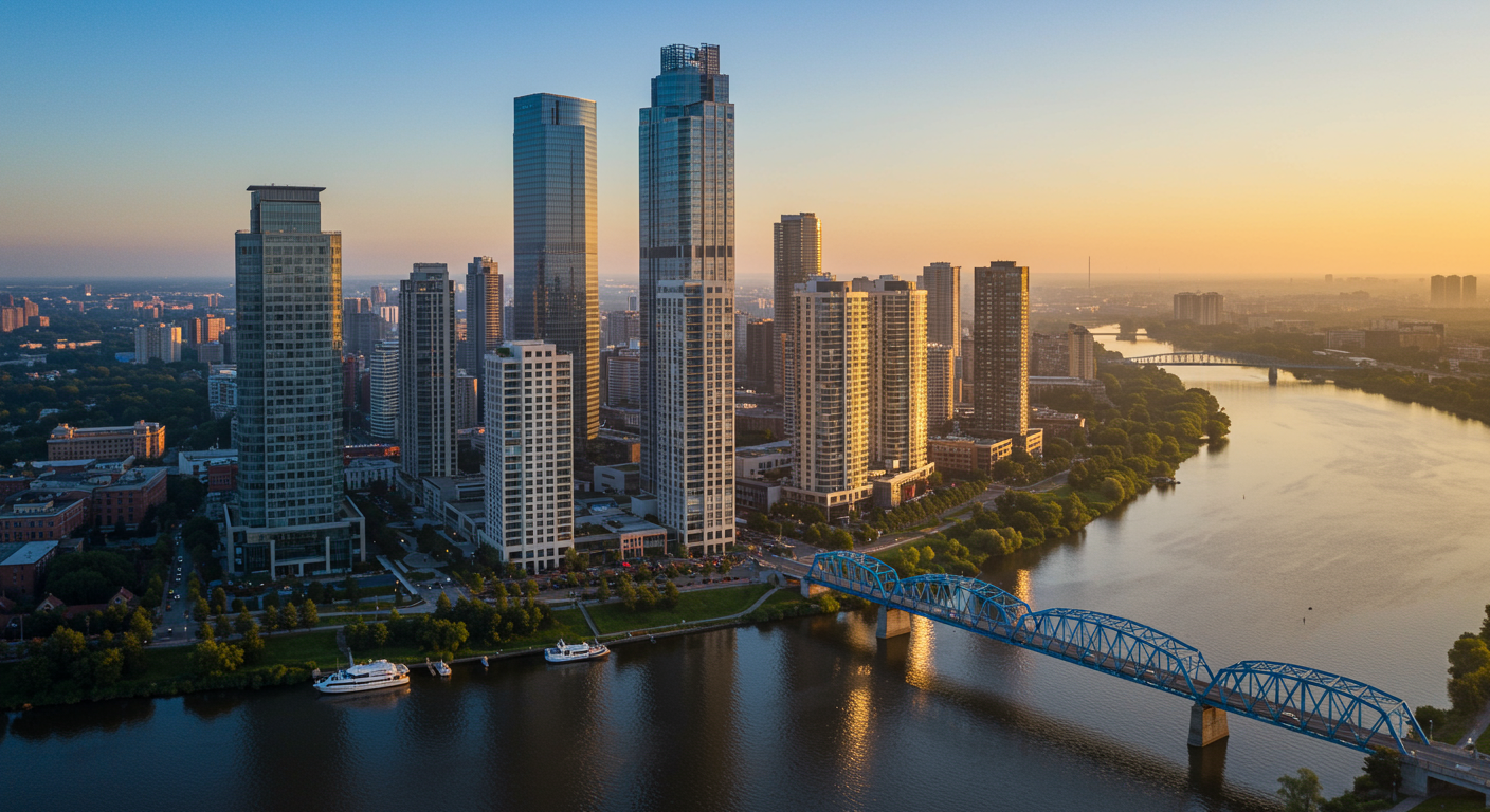Miami skyline during a sunset