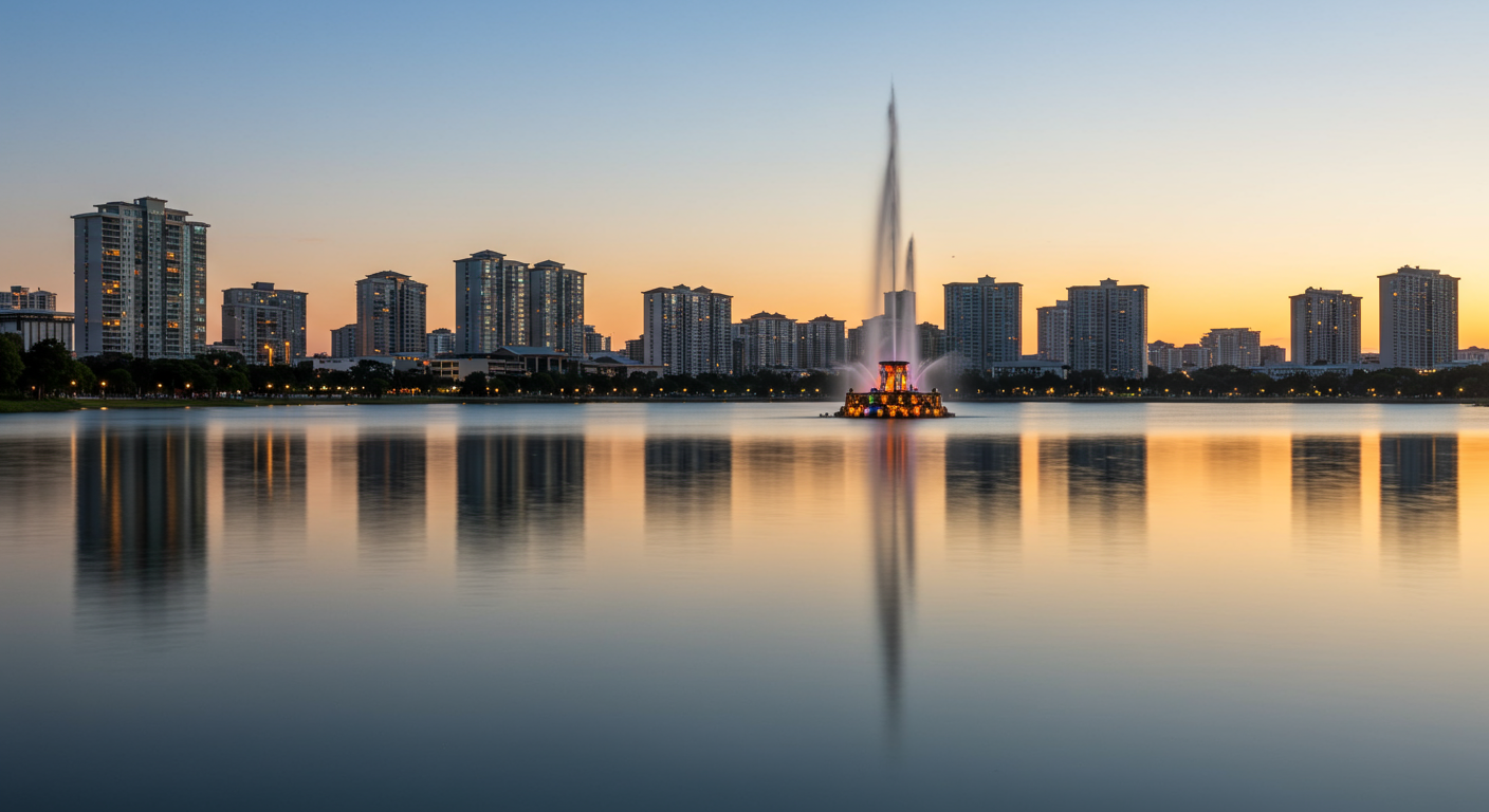 City view over the Lake Eola