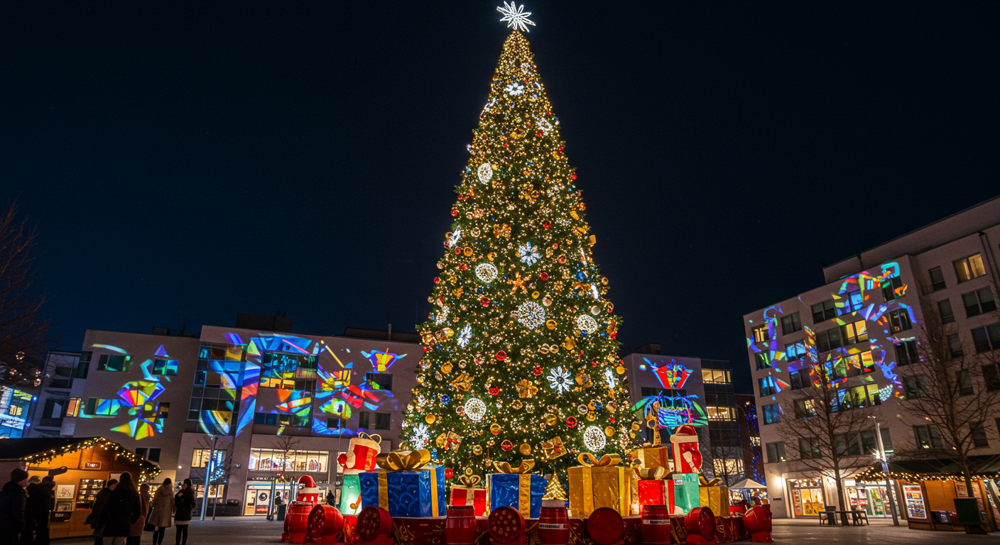 Thrive City holiday tree at Chase Center