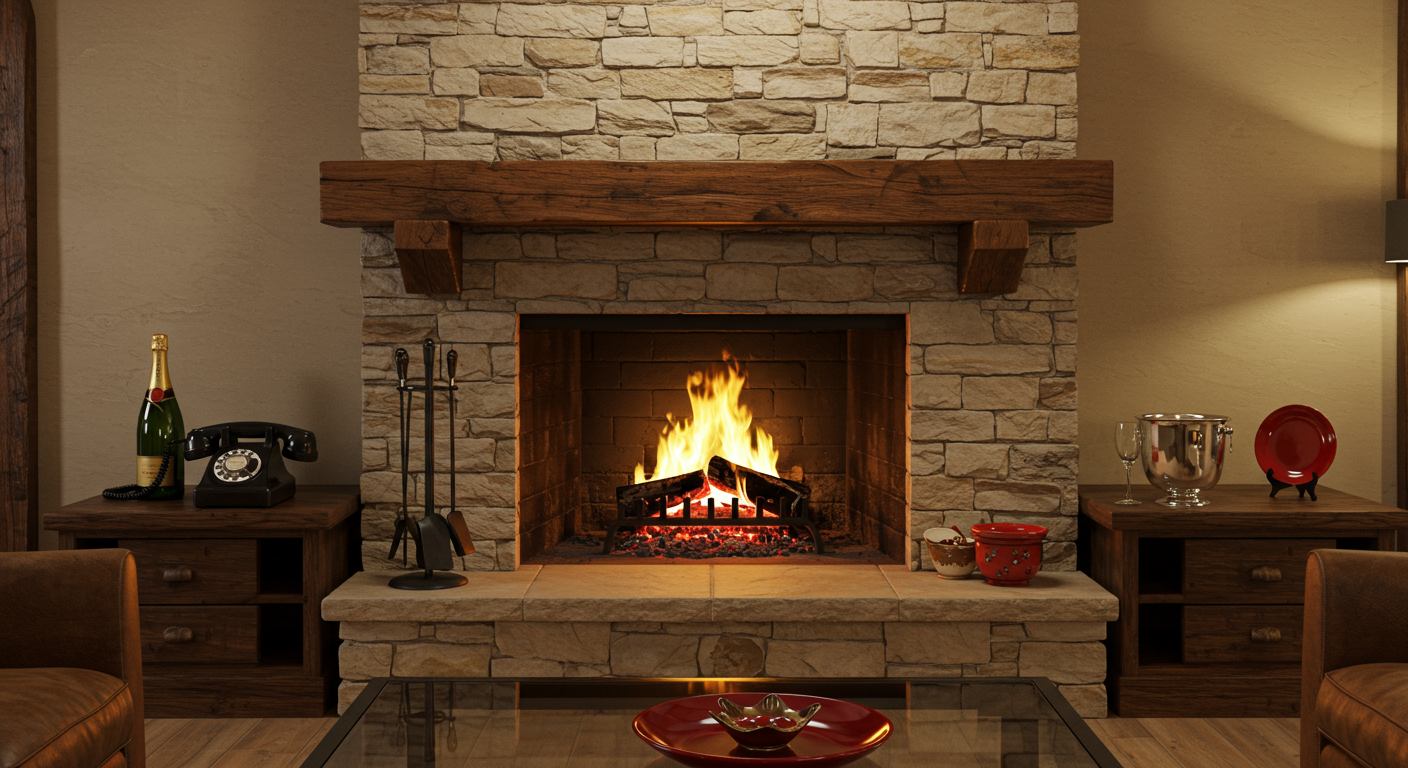 Fireplace Mantels with Box Beam