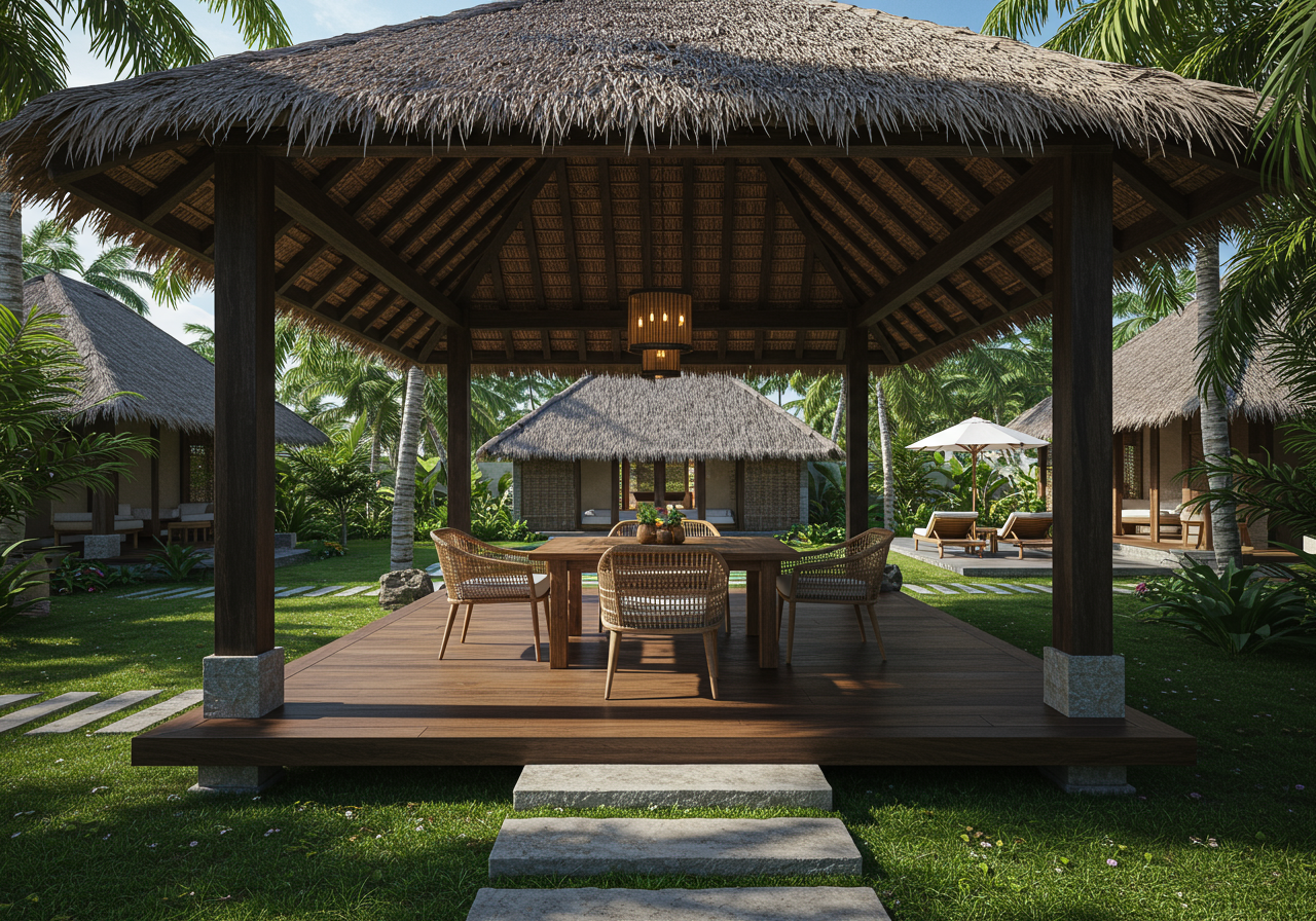 gazebo at Balinese-style estate in Launiupoko maui