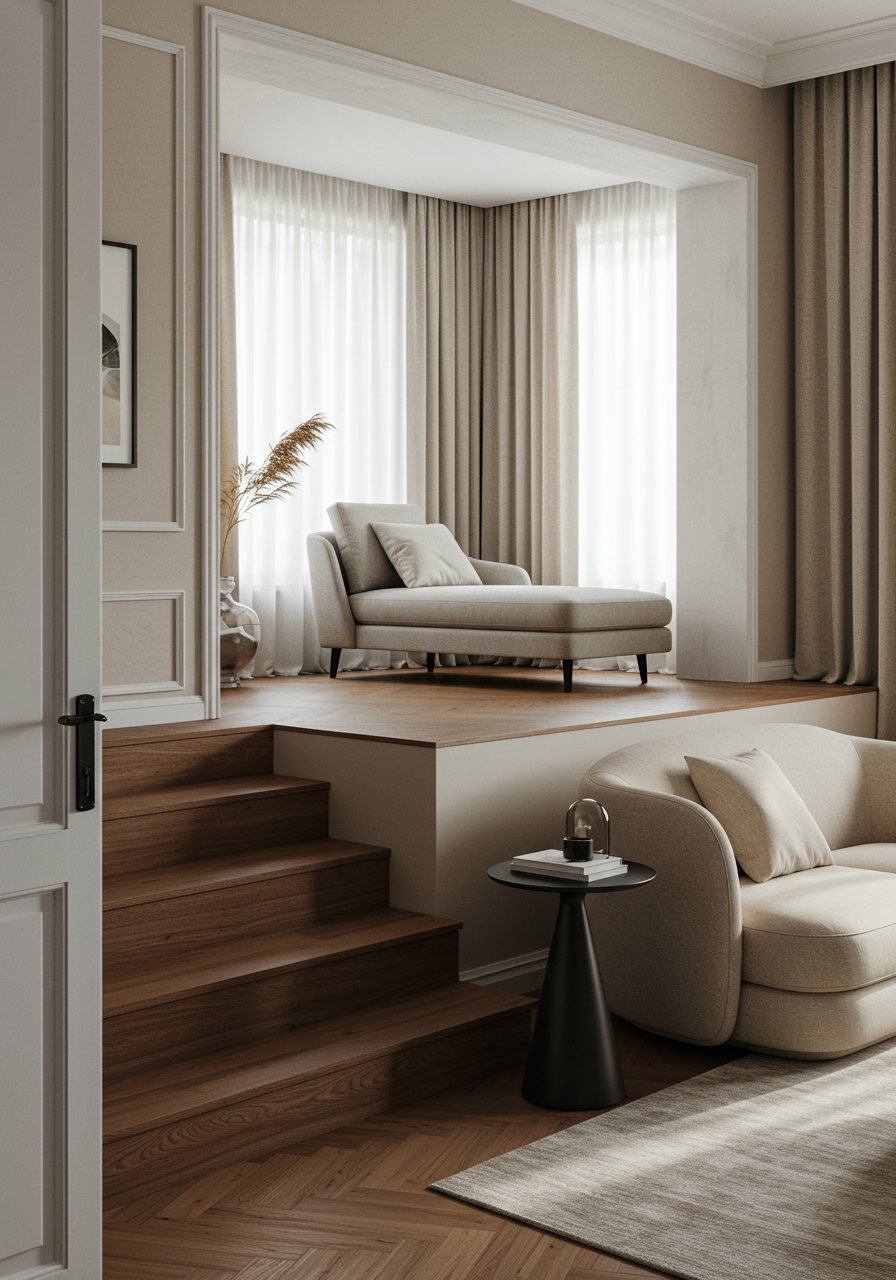 Image may contain Indoors Interior Design Window Desk Furniture Table Couch Home Decor Art Painting and Cushion