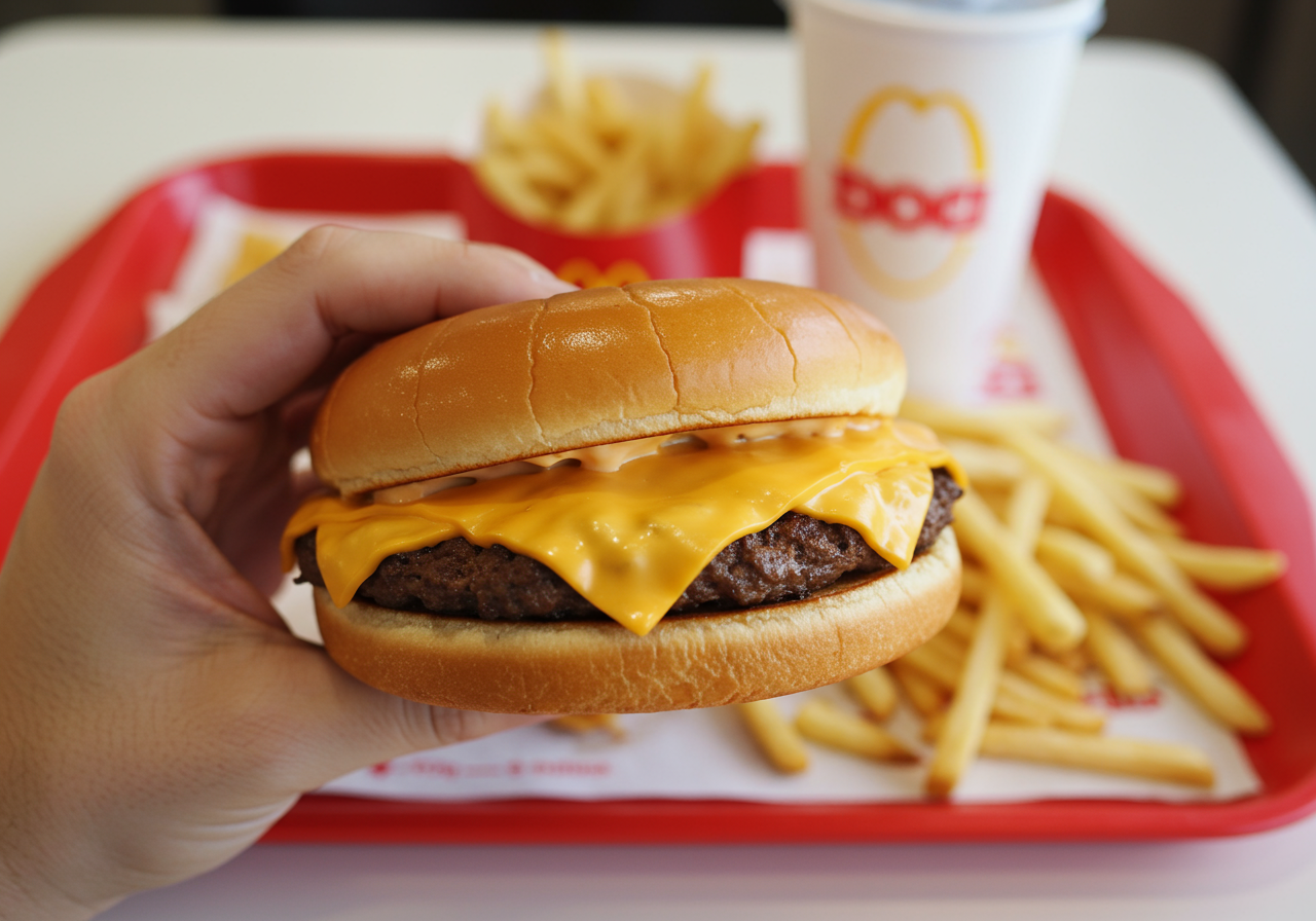 Burger with American cheese
