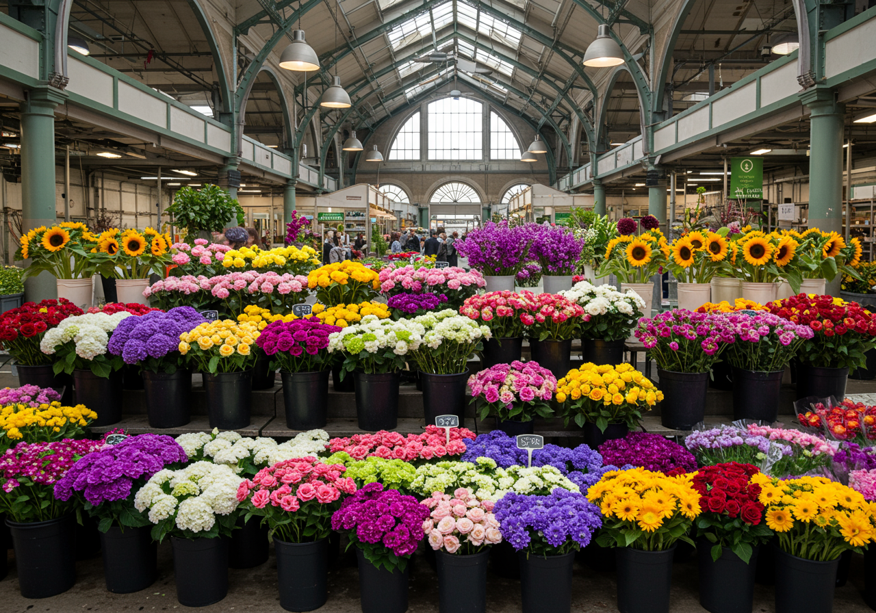 Fresh Flowers inside the Capitol Hill Eastern Market