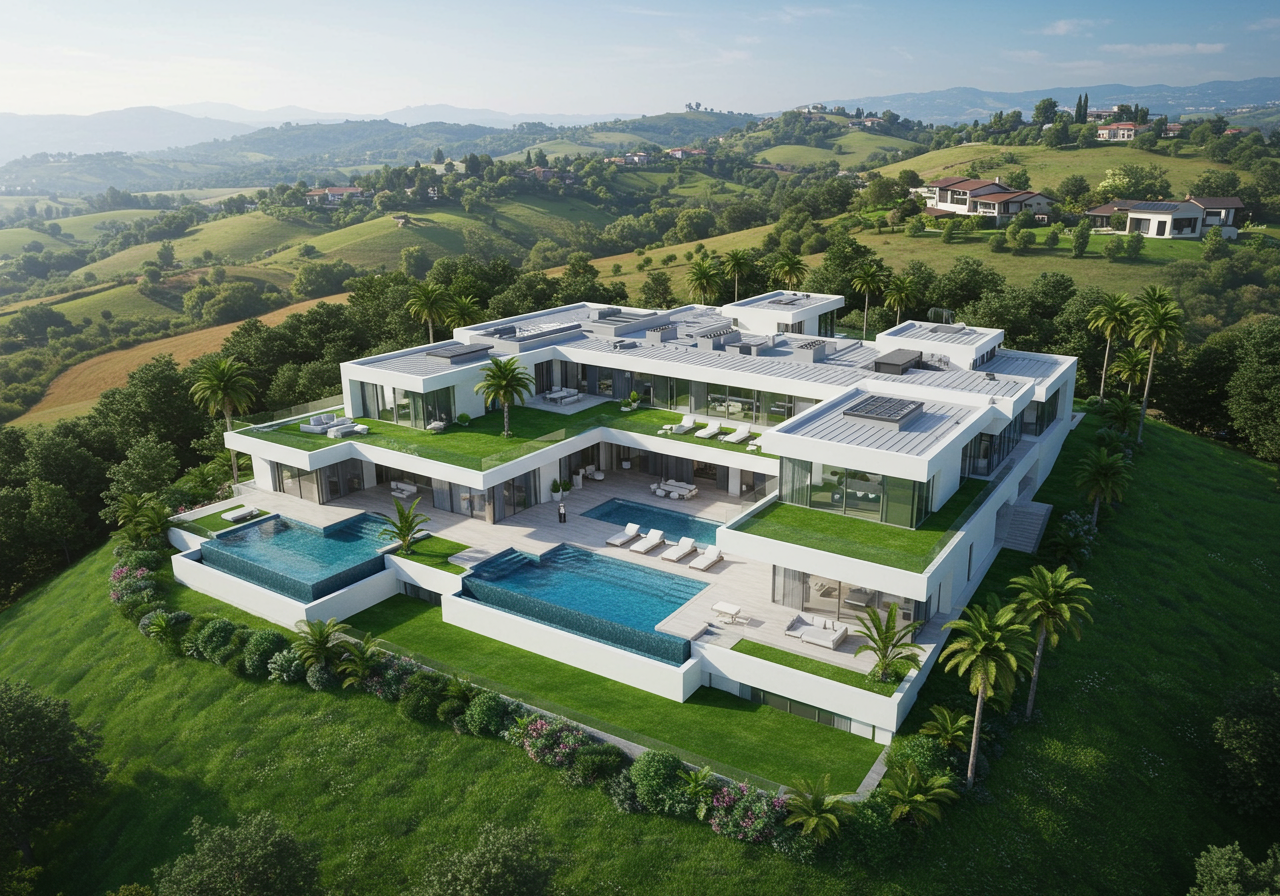 An aerial view of The One