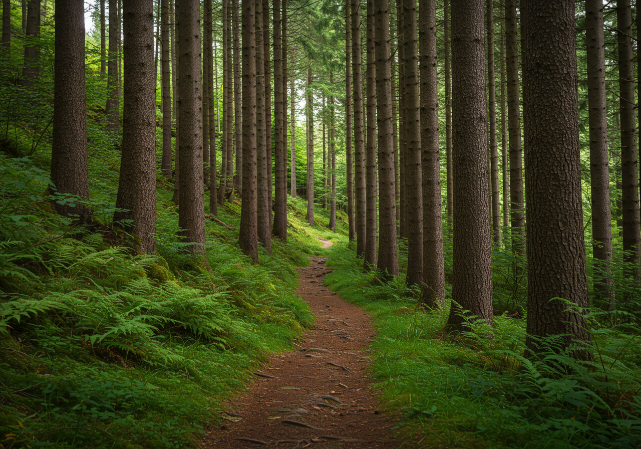 Path Through Sunlit Forest
