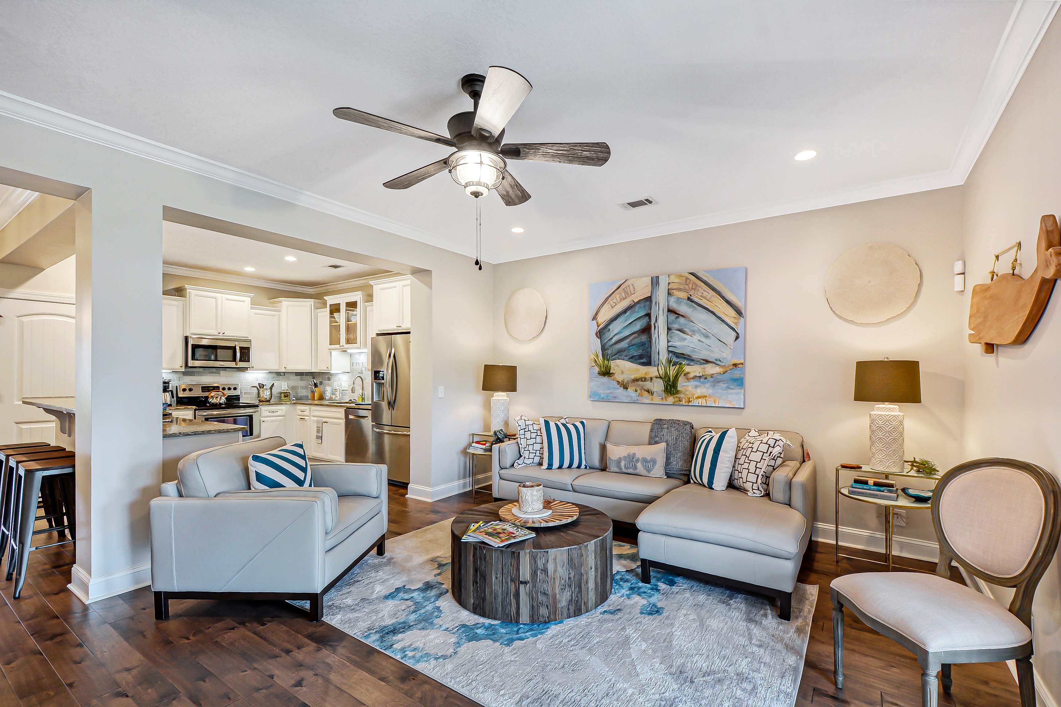 Modern kitchen with stainless steel appliances Island Breeze