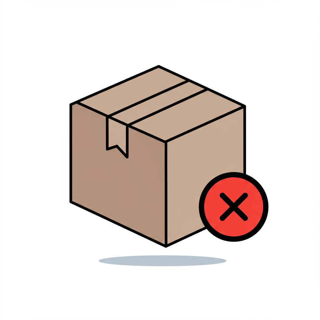 Sealed moving box marked with a red X