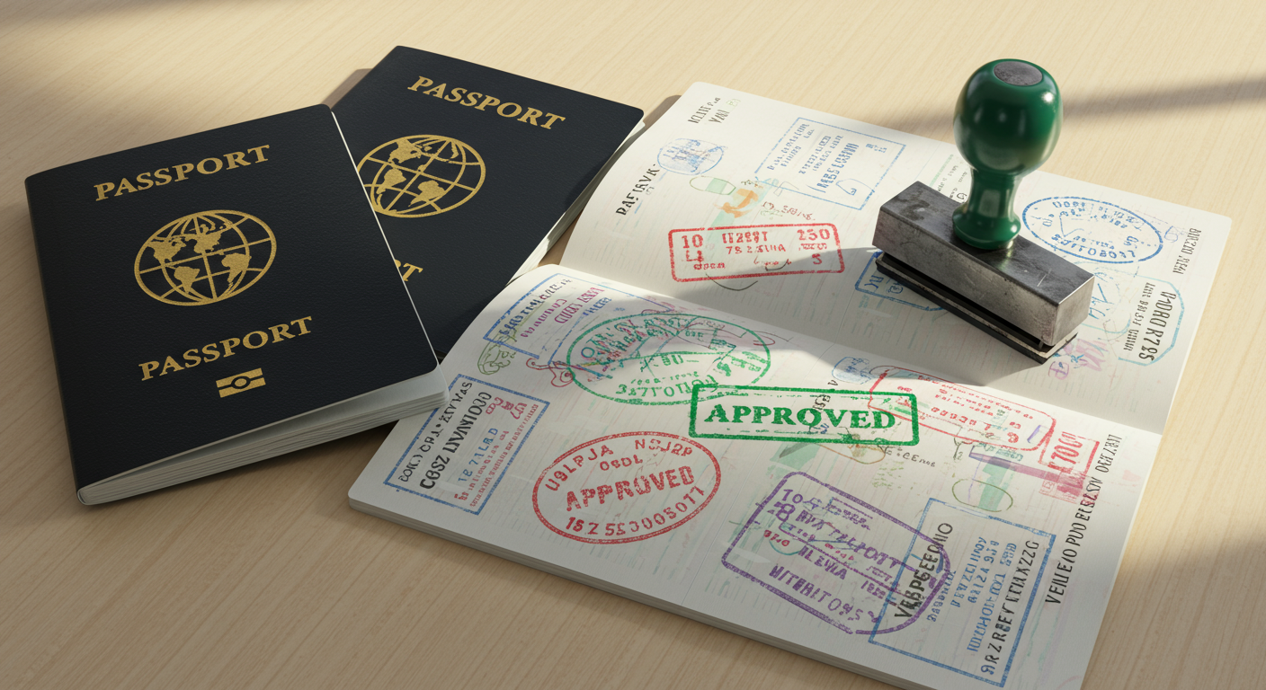 passport with approved visa
