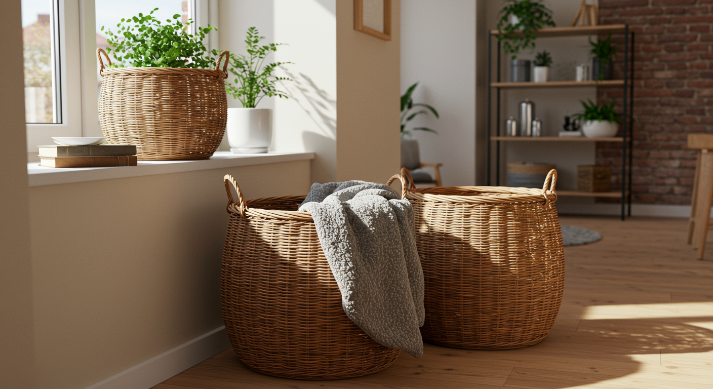 Store your blankets, toys, or plants in these gorgeous baskets.