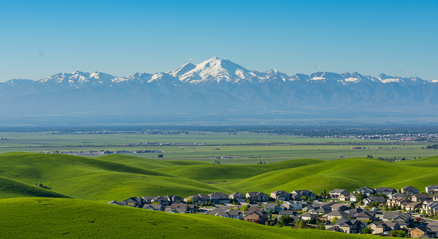 Chino Hills CA with backdrop of mountains