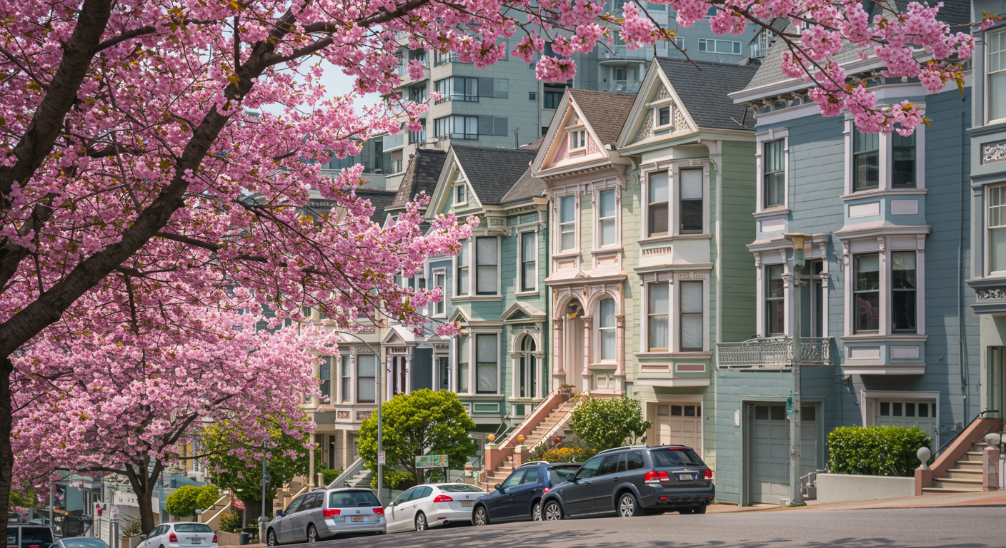 The Painted Ladies in the Western Addition neighborhood of San Francisco, California