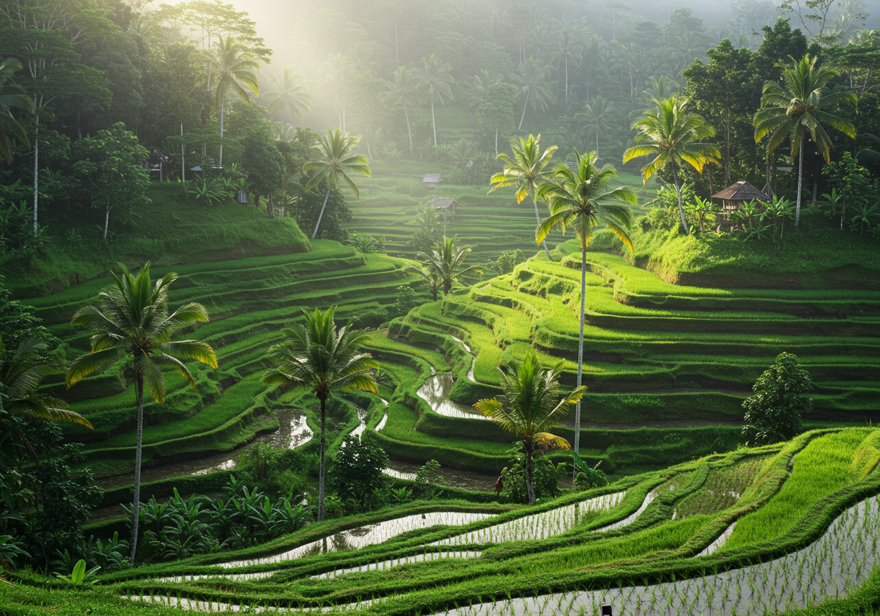 Beautiful rice terraces, Ubud, Bali, Indonesia