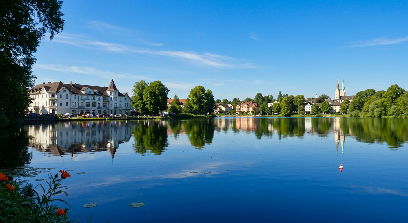 Beautiful panomaric photo of Town Center at Celebration, Florida