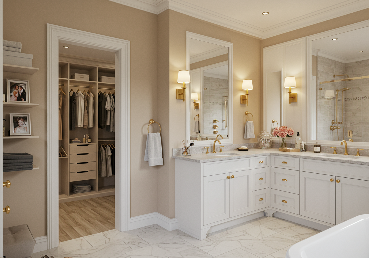 Closet off the master bathroom