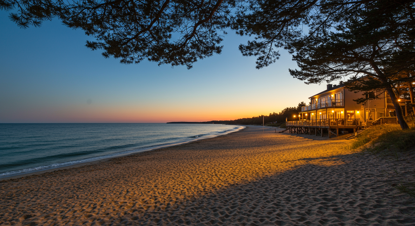 Looking North/Sandbar at Sunset