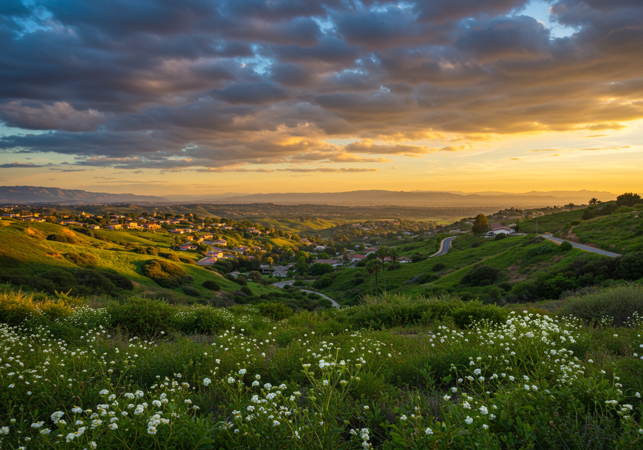 Aerial view of yorba linda ca 
